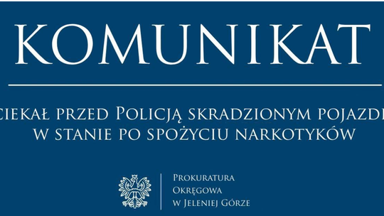 Bogatynia: zarzuty dla 41-latka, który uciekał skradzionym samochodem po narkotykach