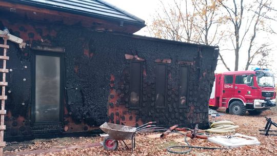 Pożar domu w Kunowie