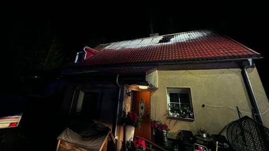 Pożar domu w Lubaniu