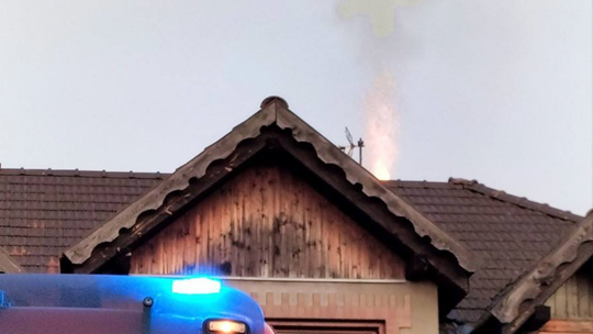 Pożar sadzy w Ruszowie