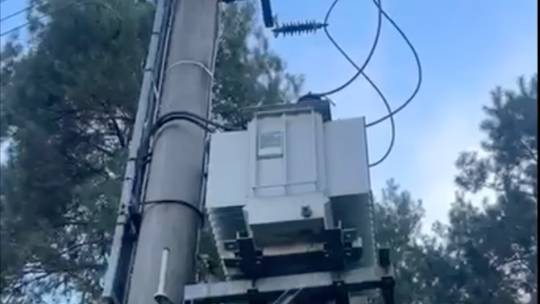 Pożar transformatora w Sądowie