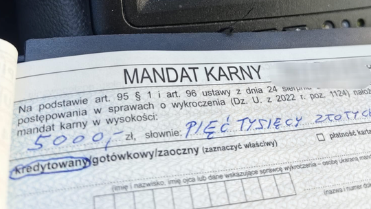 S3: 5 tys. złotych mandatu dla recydywisty drogowego