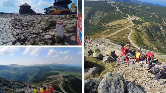 Tragedia w Karkonoszach. Zmarł mężczyzna, który wchodził z rodziną na Śnieżkę