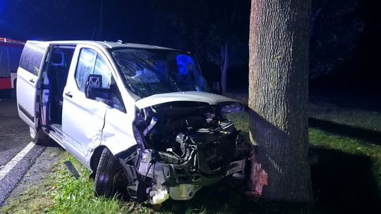 Zderzenie osobówki z busem na drodze krajowej nr 29