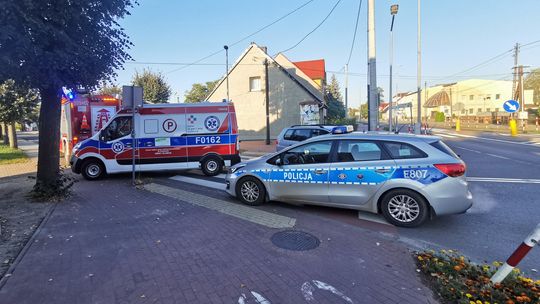 Zderzenie osobówki z rowerzystą