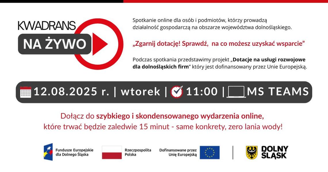 Bezpłatne spotkanie online dla przedsiębiorców z regionu