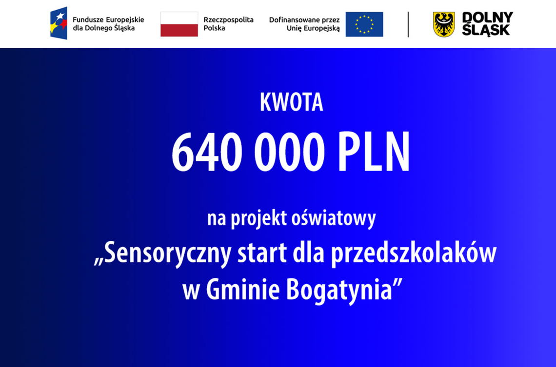 Bogatynia: dofinansowanie dla projektu „Sensoryczny start dla przedszkolaków"