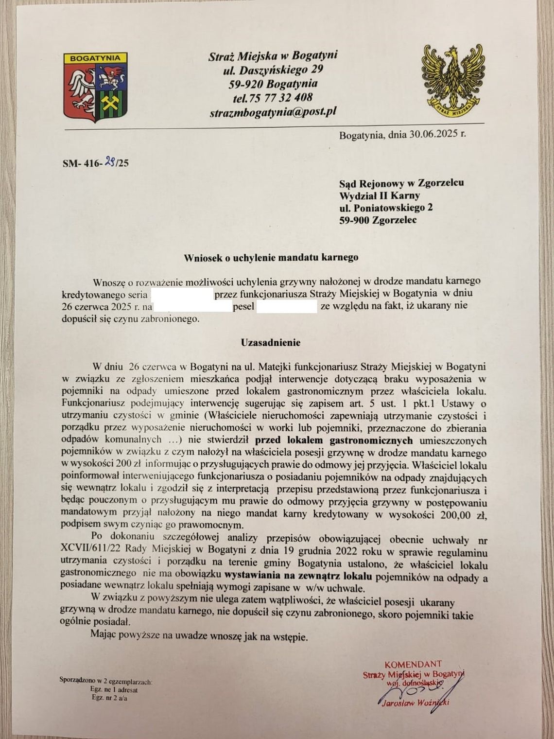 Bogatynia: Straż Miejska przyznaje się do błędu.