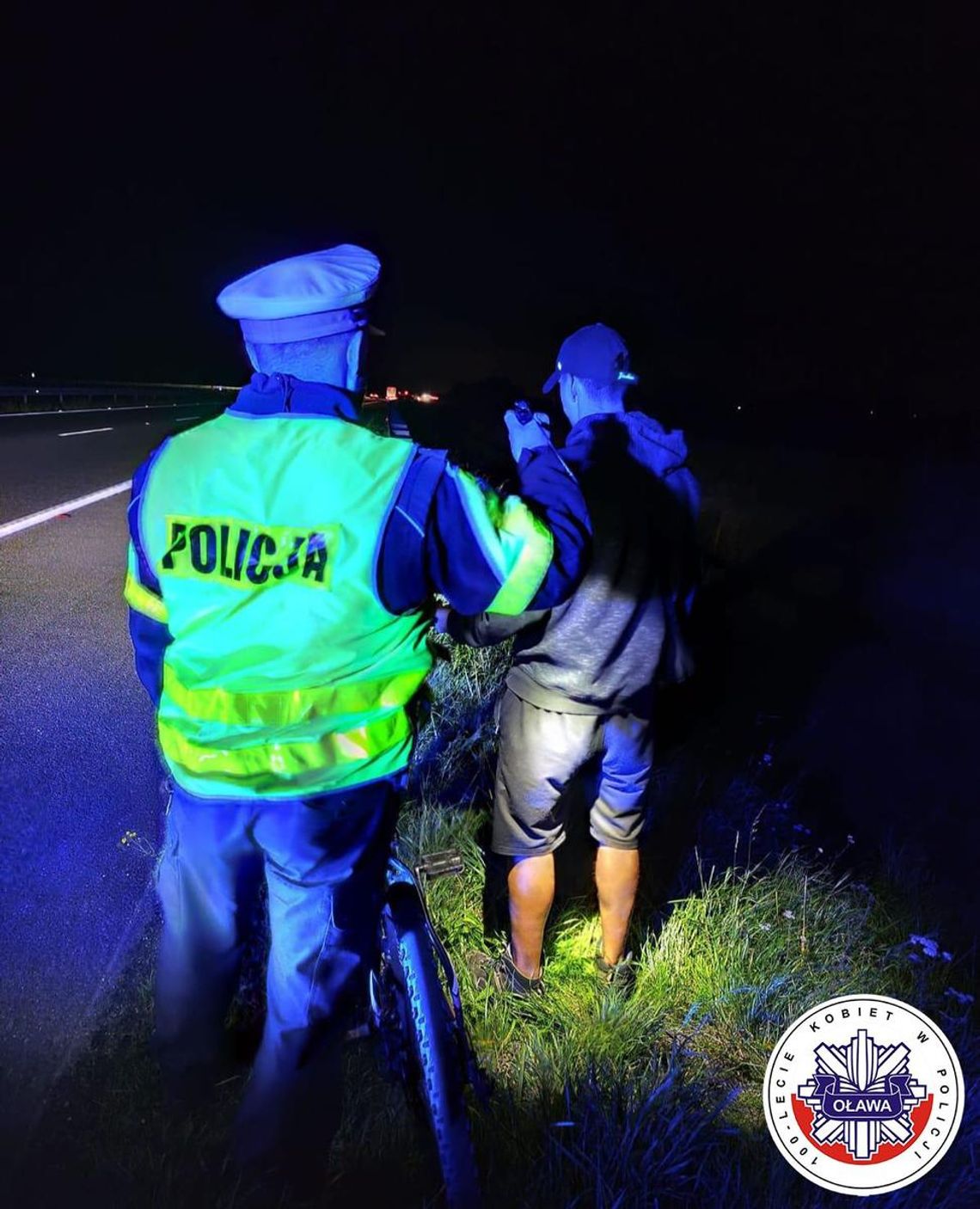 Jechał rowerem autostradą!