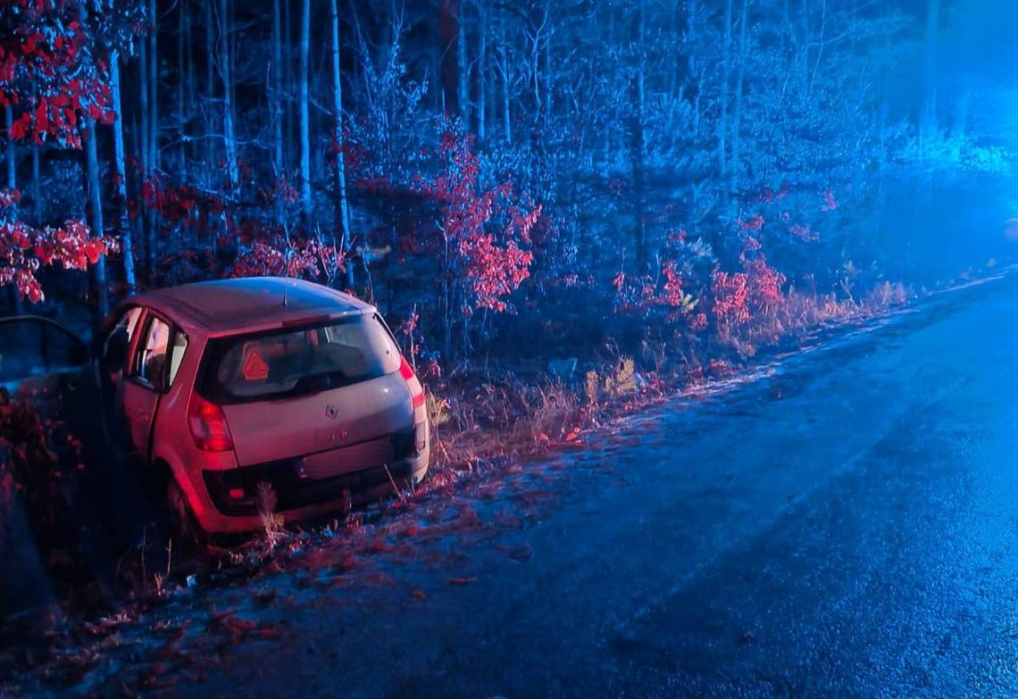 Kolizja na drodze między Drągowiną a Klępiną