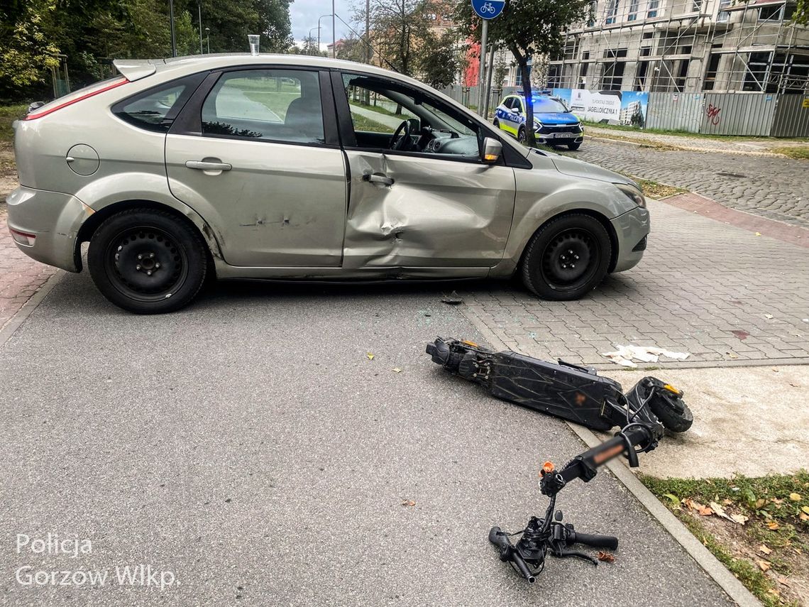 Lubuskie: 17-latek na hulajnodze w szpitalu po zderzeniu z fordem