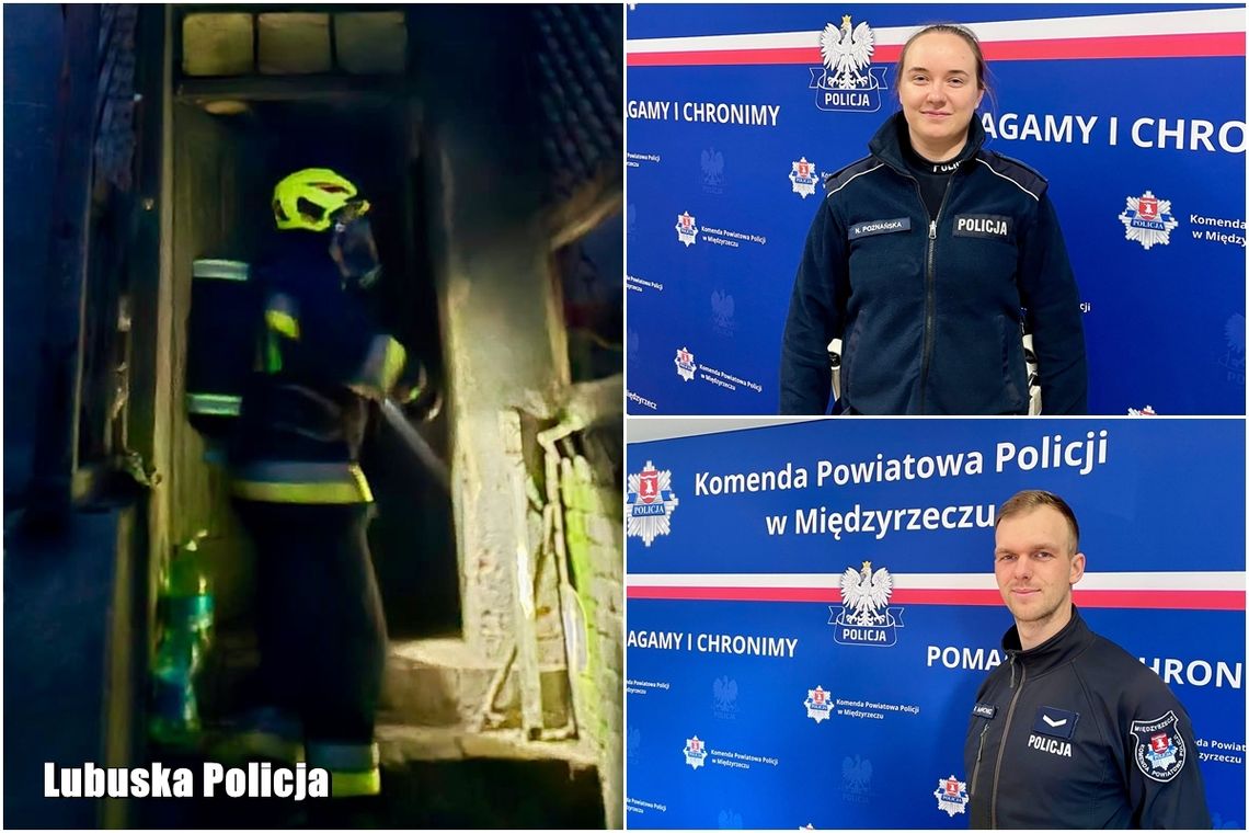 Lubuskie: Policjanci uratowali seniorkę przed pożarem Lubuskie: Policjanci uratowali seniorkę przed pożarem
