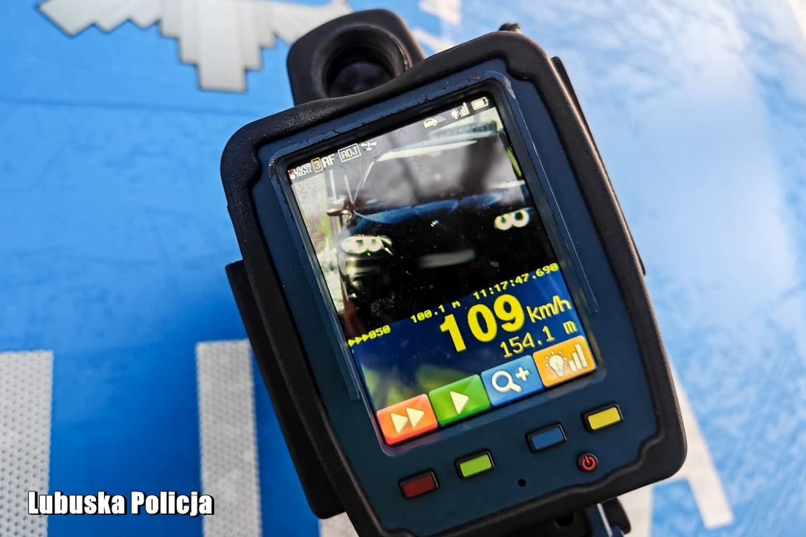 Międzyrzecz: 109km/h na oblodzonej drodze i w obszarze zabudowanym