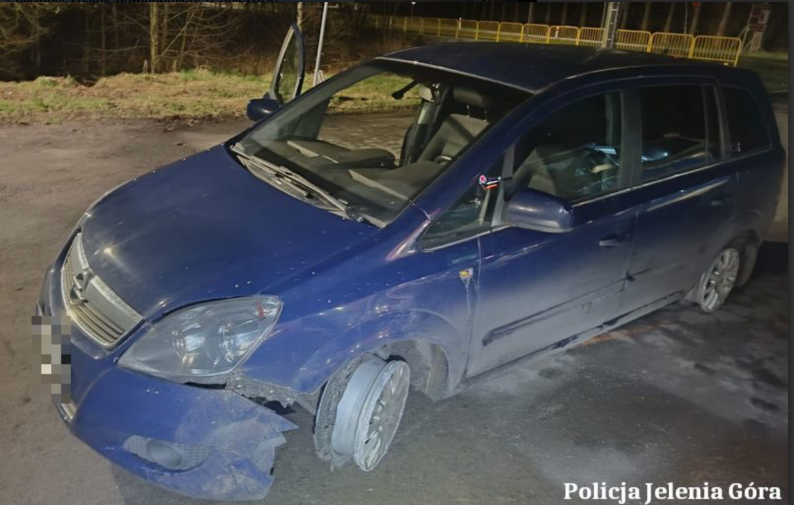 Pijana Czeszka prowadziła auto bez opon