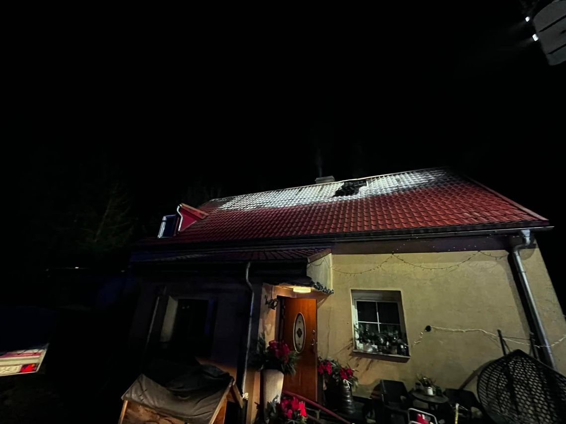 Pożar domu w Lubaniu