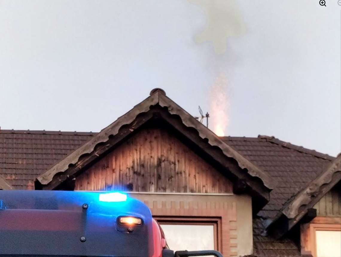 Pożar sadzy w Ruszowie