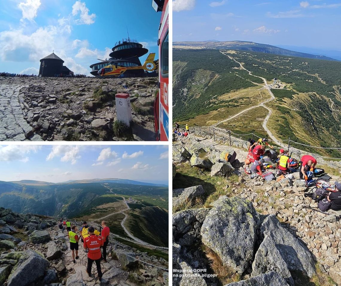 Tragedia w Karkonoszach. Zmarł mężczyzna, który wchodził z rodziną na Śnieżkę