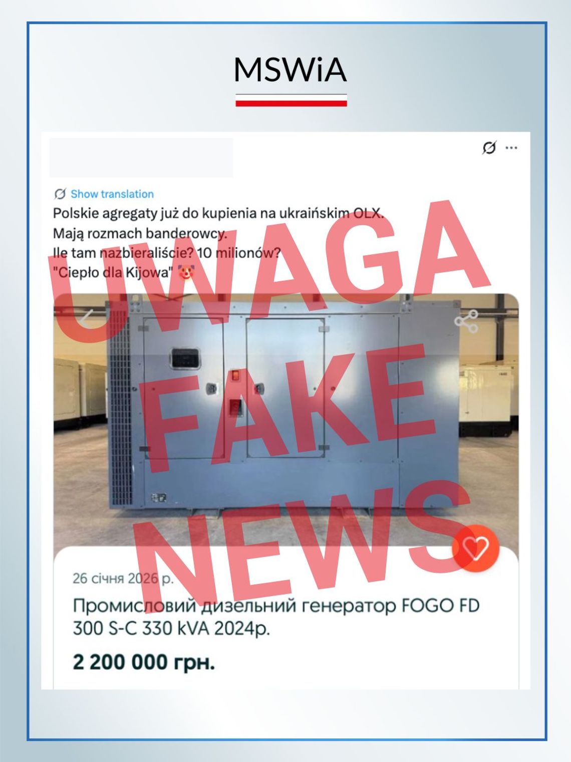 Uwaga na dezinformację: „polskie agregaty na ukraińskich serwisach aukcyjnych”