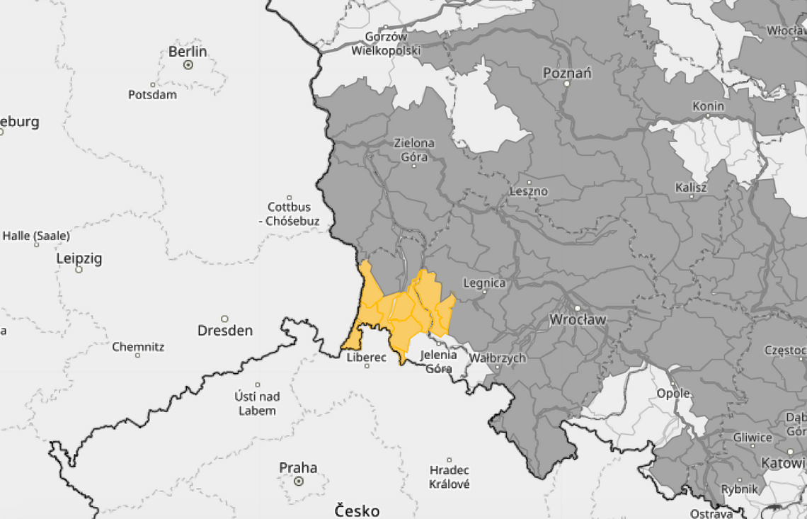 Uwaga: Wysokie prawdopodobieństwo gwałtownych wzrostów stanów wody