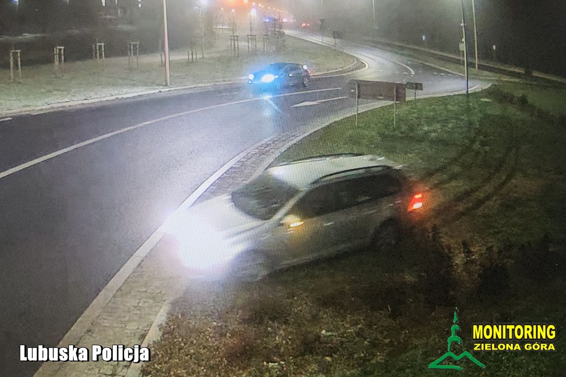 Zielona Góra: Pijany 29-latek przejechał rondo na wprost! [WIDEO]